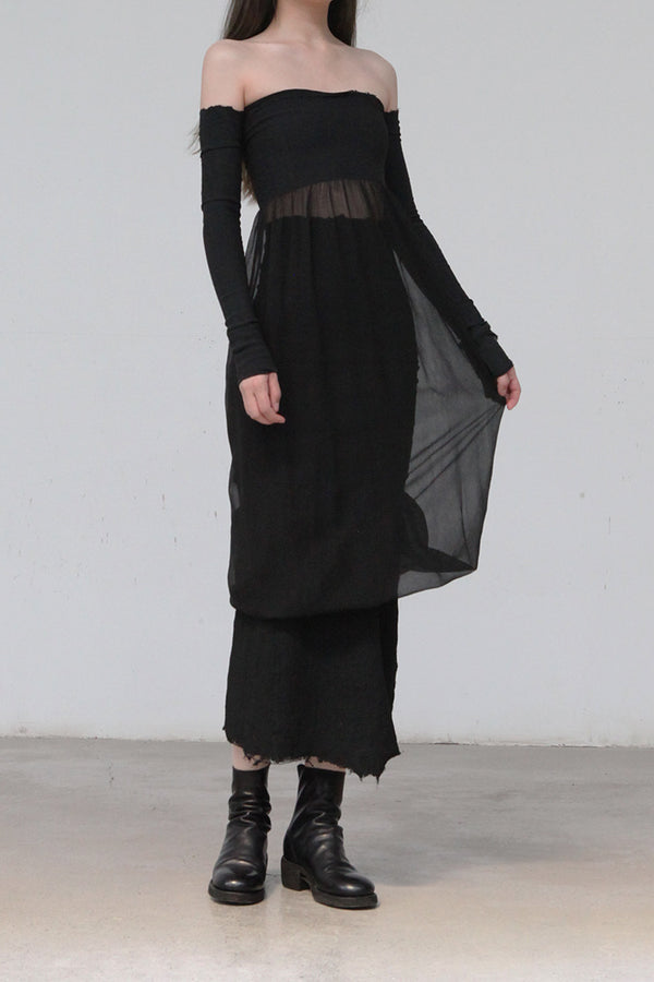 marc le bihan strapless tube top dress 21944-E21 BLACK